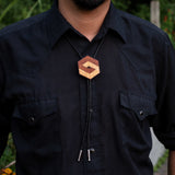 Wooden Hexagon Bolo Tie