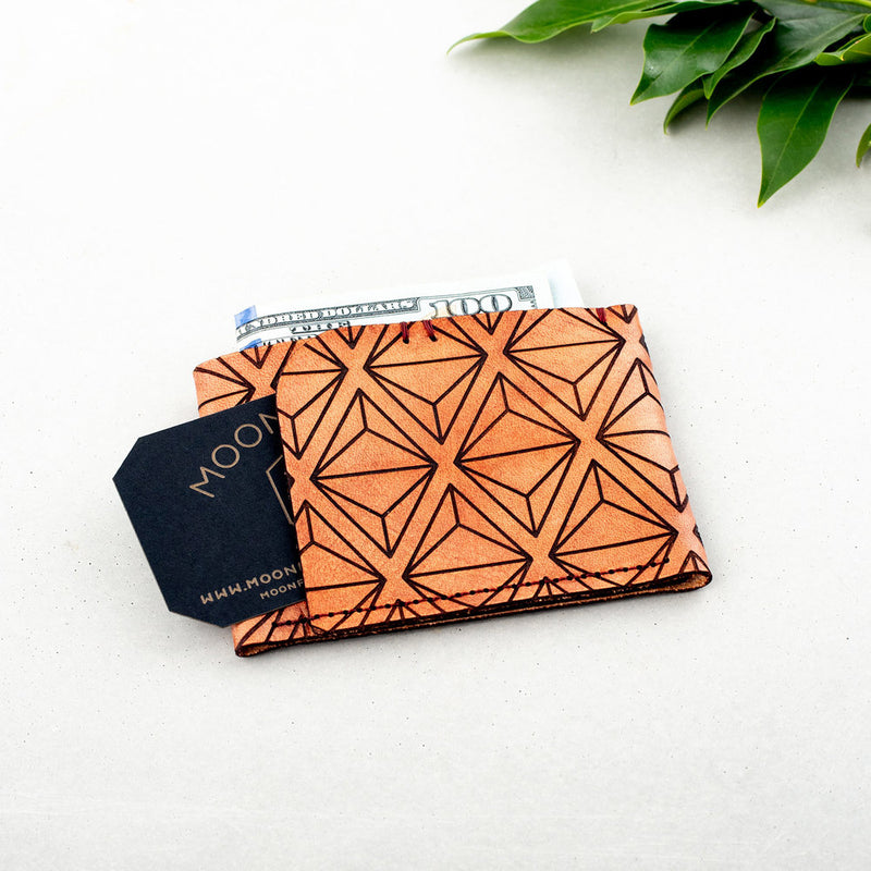 Geometric Slim Leather Wallet